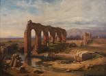 Heinrich Bürkel, Campagnalandschaft mit Aquädukten, Öl auf Leinwand, um 1839  (Copyright: Stadt Pirmasens, Foto: Martin Seebald)