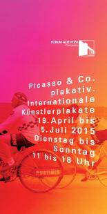Flyeransicht zur Sonderausstellung Picasso & Co. plakativ. Internationale Künstlerplakate