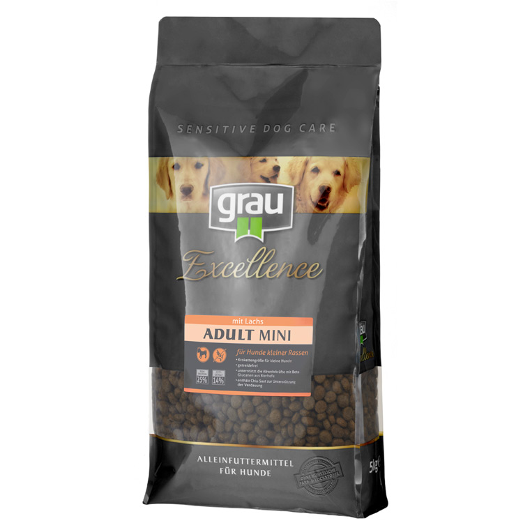 Optimale Nahrung für kleine Hunde: Getreidefreie Monoprotein-Trockenvollnahrung von graugrau ...